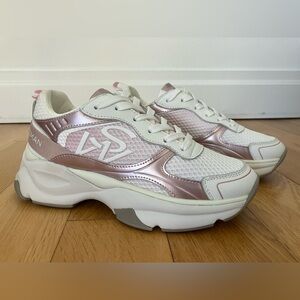 Stuart Weitzman Women Sneaker Trainers White-Pink Size 5